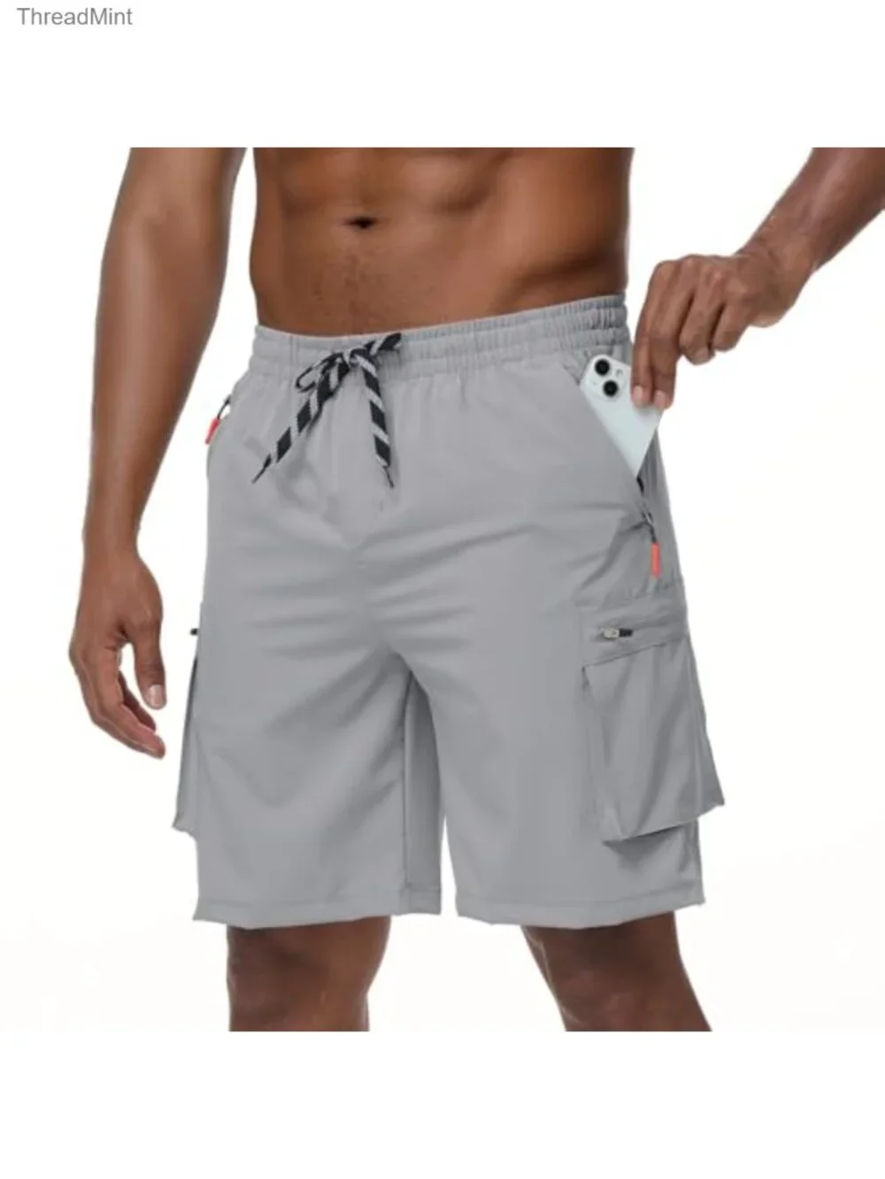 Men's Cargo Hiking Shorts Lightweight Quick-Dry 5 Zipper Pockets